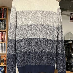 Tommy Hilfiger Navy and White Gradient Sweater
